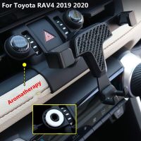 ที่วางโทรศัพท์ในรถสำหรับโตโยต้า RAV4 RAV 4 2019 2020ตัวยึดโทรศัพท์มือถือแรงโน้มถ่วง GPS ชาร์จไร้สาย St