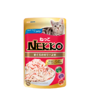 ( 12 ซอง ) Nekko Tuna Topping Kanikama in jelly สูตรปลาทูน่าหน้าปูอัด ในเยลลี่ ขนาด 70 กรัม