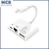 อะแดปเตอร์แลน3 In 1ของ MCR ใช้ได้กับ Iphone เพื่อ Rj45สาย Usb3.0อะแดปเตอร์กล้องถ่ายภาพ Otg