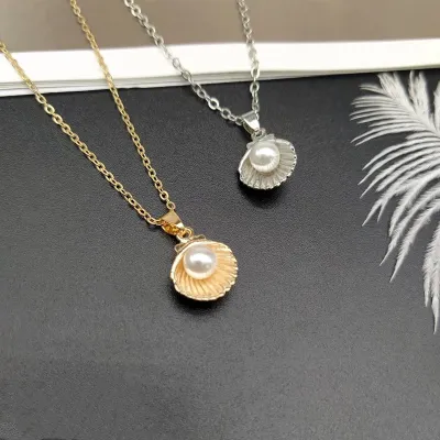 ✇✲✢ Trendy Summer Shell Imitation Pearl Pendant Necklace For Women Fashion Collar Neck Jewelry Wholesale Dropshipping