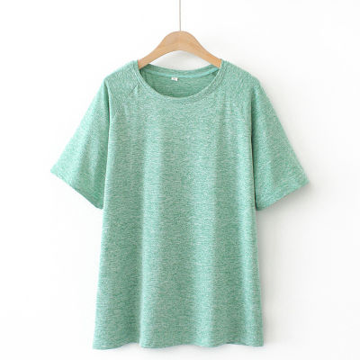 New  summer Korea plus size tops for women large loose casual short sleeve O neck T-shirt purple green gray 3XL 4XL 5XL 6XL