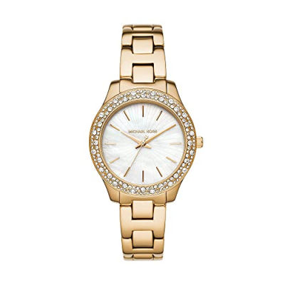 Michael Kors Womens Liliane Quartz Watch with Stainless Steel Strap Gold