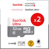 [แพ็คคู่ 2ชิ้น] SanDisk Ultra Micro SD Card 32GB 100mb Class10 SDHC (SDSQUNR-032G-GN3MN *2) ประกัน Synnex 7 ปี โดย ซินเน็ค TFcard ใส่ แท็บเล็ต โทรศัพท์ มือถือ