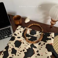 【MAY】 Bamboo Cow Portable｜Computer Bag Temperament Handbag Simple Retro Ghost Horse Handheld Leopard Bag Women