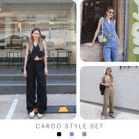 Cargo Style Set - ชุดเซทครอปมาพร้อมกางเกงคาร์โก้ ตัวผ้าเป็นโพลีเอสเตอร์ ทรงสวยค่ะ ใส่แยกกันก็น่ารักมากๆน้า สายเท่ สายสปอร์ตต้องมีค่า