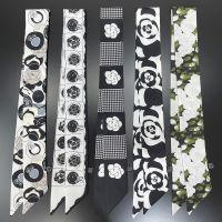 ❀ 2023 Design Camellia Flower Brand Silk Scarf Luxury Scarf Women Foulard Skinny Bag Scarves Neckerchief Fashion Hair Headband