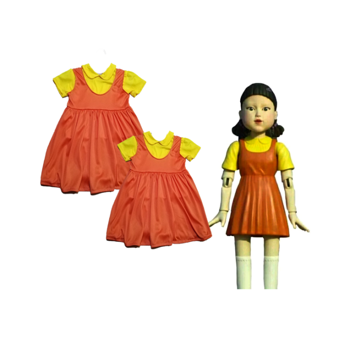 Squid Game Costume for Kids/ Adult Size Red Light,Green Light Doll Kids