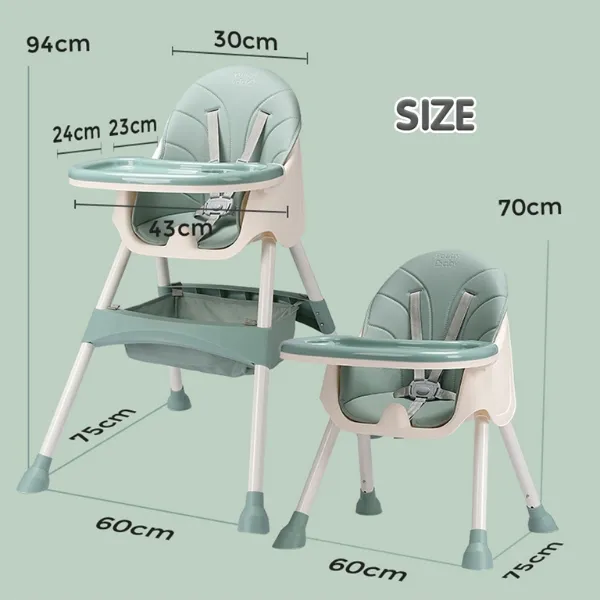 เก้าอี้กินข้าวรุ่นฮิต-2-in-1-มีครบชุด-มีถาดรองอาหาร-มีที่เก็บของใต้ที่นั่ง-เก้าอี้กินข้าวเด็กรุ่นใหม่ไม่มีล้อ