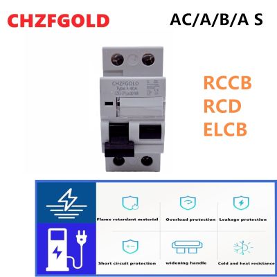 【LZ】 Class B RCD Residual Current Circuit Breaker 2P 4P 25A 40A 63A 30mA 100mA 300mA 6kA 10kA 2 Pole 4 Pole Type B RCCB