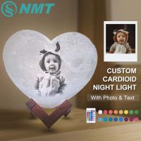 Dropshipping Customized 3D Heart Night Light USB DIY Moon Night Lamp For Wedding Christmas Gift Text &amp; Photo