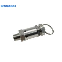 1/4"1/2" NPT BSPT Male Stainless Steel SS304 Mini Adjustable Safety Exhaust Pressure Relief Valve for Air Compressor Home brew Plumbing Valves