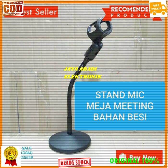 GE46 ORIGINAL stand mic meja full besi holder mik table microphone