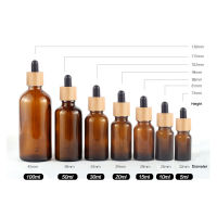 10ml 15ml 30ml bamboo cap glass bottle dropper eco-friendly lid essential basic massage oil tte refillable bottle container