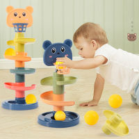 Infant Fun Track Rolling Ball 2-4 Years Baby Basketball Shooting Toy Educational Rolling Ball Tracks Slide Toy for Kids