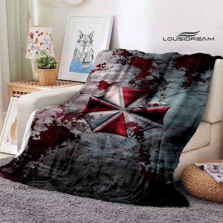 in-stock-terror-printed-umbrella-picnic-blanket-bed-blanket-flange-blanket-comfortable-soft-blanket-birthday-gift-can-send-pictures-for-customization