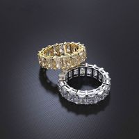 Luxury Eternity แหวน White Gold Filled Princess ตัด AAAA Cz งานแต่งงานแหวนสำหรับเจ้าสาวแฟชั่นเครื่องประดับ