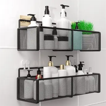 Black Bathroom Shelves 30-60cm Lenght Kitchen Wall Shelf Shower