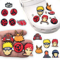 13Pcs อะนิเมะ Naruto การ์ตูนรองเท้า Charms Pvc Akatsuki Red Cloud Sharingan DIY ตลกรองเท้าแตะตกแต่งรองเท้า Aceessories แฟนของขวัญ