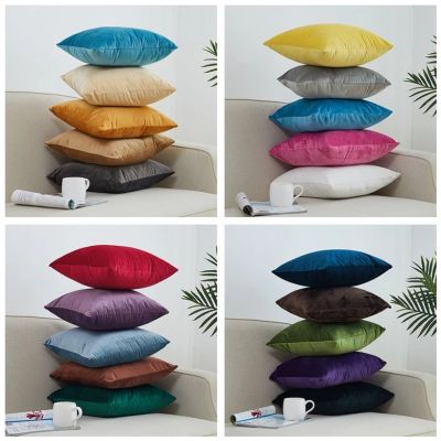 【Ready Stock】Fashion Soft Dutch velvet Solid color Cushion cover 40x40/30x50/45x45/50x50/60x60cm Nordic Throw pillow case Big Size for office sofa Chair Decor