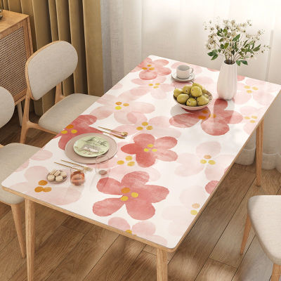 （HOT)【 แผ่นรองโต๊ะหนัง 】 บูติกสไตล์ญี่ปุ่นเรียบง่ายสดใส pvc โต๊ะรับประทานอาหารทรงสี่เหลี่ยมผืนผ้าผ้าปูโต๊ะกาแฟกันน้ำและน้ำมัน