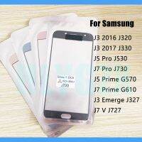 10ชิ้นคุณภาพสูงสำหรับ Samsung Galaxy G570 G610 J327 J727 J530 J730 J330 J5 J7โปรไพรม์เลนส์แก้วหน้าจอสัมผัสด้านหน้ามีกาวโอก้า