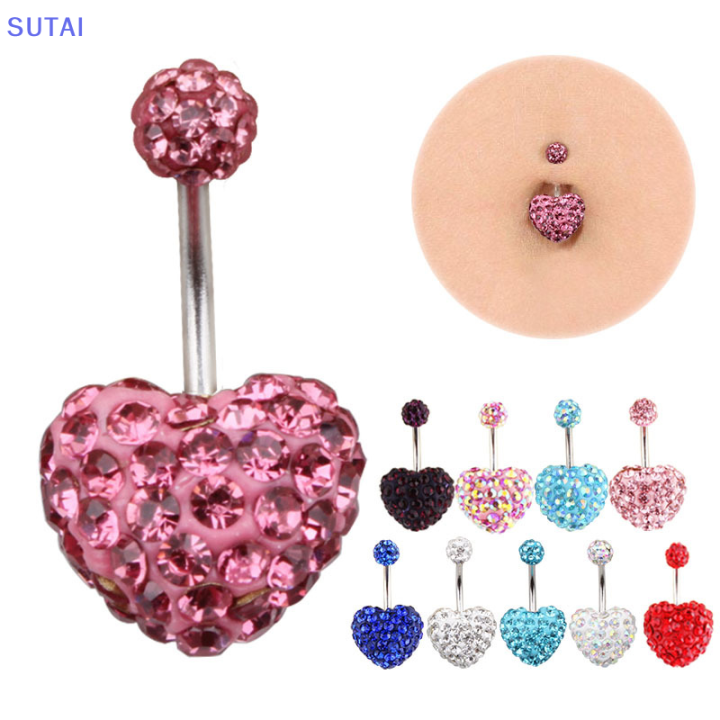 lowest-price-sutai-สะดือเจาะหัวใจ-drop-dangle-ท้องปุ่มแหวนคริสตัล-zircon-body-jewelry