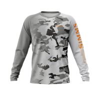 （ALL IN STOCK）  Simms Fishing Shirts Mens Long Sleeve Fishing Wear Sun Dresses Uv Protection Jersey Upf Breakable Angling Clothing   (FREE NICK NAME LOGO)