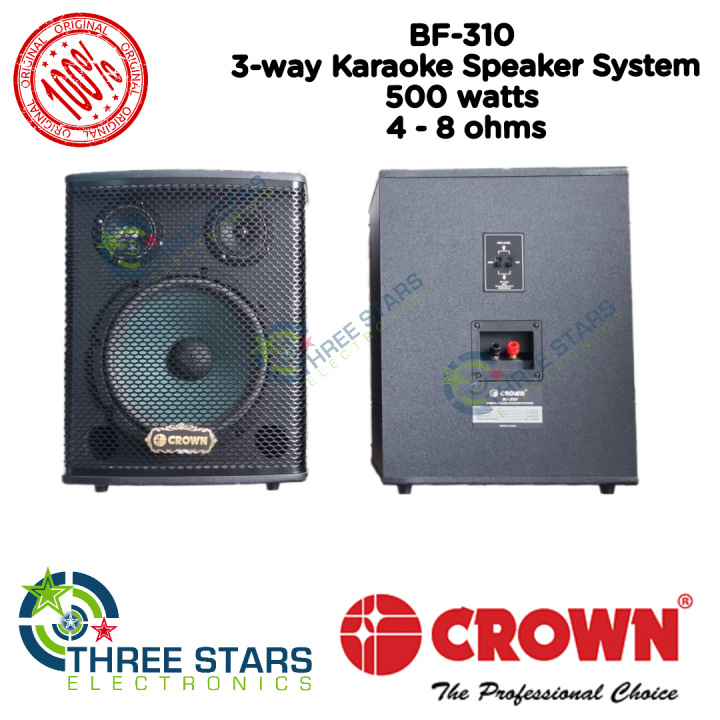 2pcs. Original Crown BF310 500W 48 Ohms 10 Inches 3 Way Karaoke