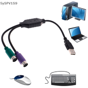 1PC USB Nam để kép PS2 nữ Cáp Adapter chuyển đổi sử dụng cho bàn phím chuột