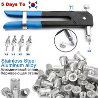 ☊✥◈ 50/150pcs M3/M4/M6/M8 Thread Blind Rivet Nut Steel/Aluminum Flat Head Threaded Rivet Insert Nutsert Knurled Nuts Manual Riveter