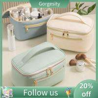 กระเป๋าแต่งหน้าแบบอเนกประสงค์ GORGESITY ความสามารถในการกันน้ำได้สูง Tas Kosmetik PU เคสแต่งหน้าการเดินทาง