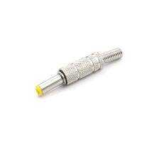 ；‘。、’ One Piece Metal DC Power Male Plug Jack Adapter Connector Plug With Yellow Head 5.5*2.1 5.5X2.1Mm