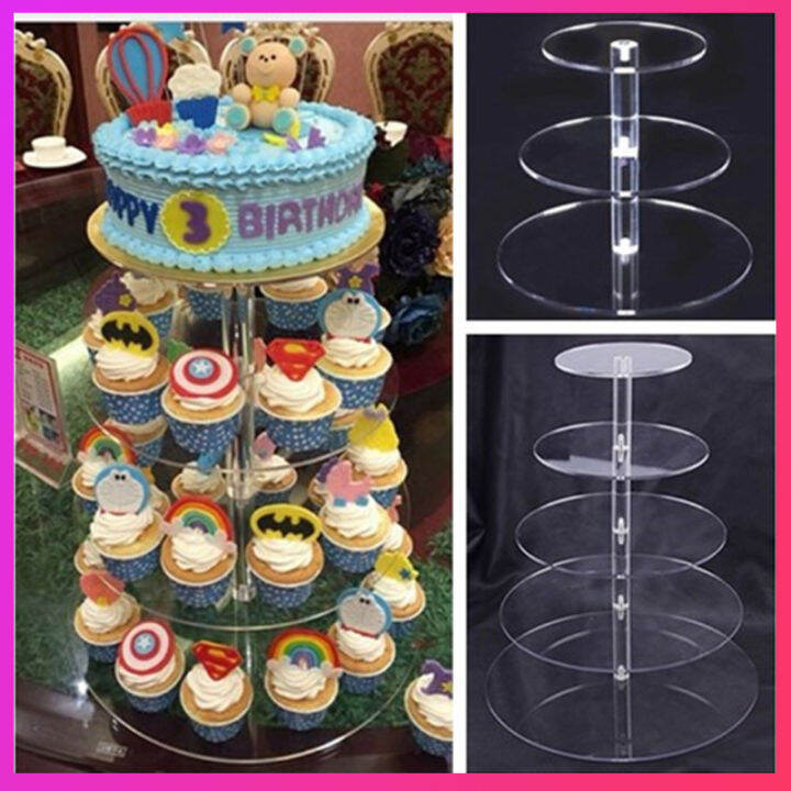 3/4 /5 Tier Acrylic Cupcake Stand Dessert Buffet Display Serveware