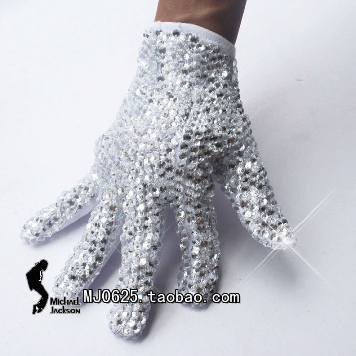 Rare MJ Michael Jackson Both Side Rhinestone Silver Crystal Handmade Glove  Collection For Billie Jean Preformance