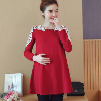 Maternity Blouse Shirt Clothes Pregnancy Wear Tops Tees Clothing Black Red Lace Dress Clothes For Women