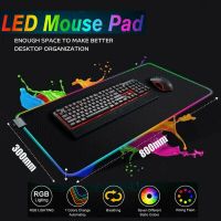 แผ่นรองเมาส์เกมมิ่ง แผ่นรองเมาส์มีไฟ Mouse pad แบบยาว RGB 7 สี Mouse Pad Gaming Mouse Pad แผ่นรองเมาส์ขนาดใหญ่ 80cm×30cm