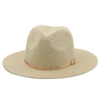 Gold Belt Decorative Straw Hat Beach Panama Cap Men Women Outdoor Wide Brim Sun Protection Top Hat Jazz Sombrero Hombre Caps