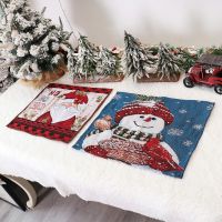 【cw】 Christmas Tablecloth Thermal Insulation Dining Table Placemat Non deformable Wear resistant for Home Kitchen Accessories ！