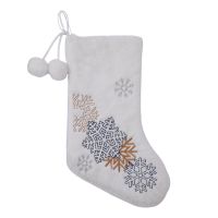 Christmas Snowflakes Pearl Stockings Christmas Ornaments White Plush Candy Socks Gift Bags Christmas Tree Fireplace Decoration Socks Tights