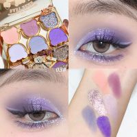 ▦﹍✹ 6 Colors Eye Shadow Palette Iris Purple Glitter Pearly Eyeshadow Palette Fashion Korean Shiny Eye Shadow Charming Beauty Makeup