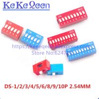 10pcs/lots Direct dial code switch DIP switch Red Blue DS-1P/2P/3P/4P/5P/6P/7P/8P/9P/10P/12P Coding DS pitch Side Pin 2.54mm