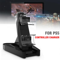 MAYITR 1pc Portable Dual USB Charging Stand Station Gaming Console Fast Charger Dock For PS5 Wireless Controller