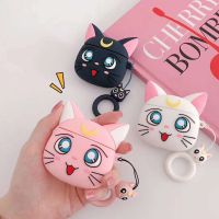 Cartoon Luna Cat Cute Earphone cover For Apple Airpods 1 2 Pro Case Anime Headphone Wireless bluetooth Protect Cover Ring Strap