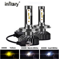 Infitary H4 H7 Led Car Headlight Bulbs 20000LM 1860 Chip 6500K 4500K 3000K H1 H3 H11 H13 HB3 HB4 9004 9007 Auto Fog Light