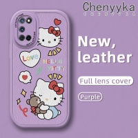 เคส Chenyyyka สำหรับ OPPO A52 A72 A92 4G เคสลายการ์ตูนน่ารักเฮลโลคิตตี้ดีไซน์ใหม่นิ่มเคสป้องกันกล้องคลุมทั้งหมดเคสกันกระแทกสีขอบนิ่ม