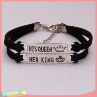 COD DSFDSFEEEE [LK] Fashion His Queen Her King Couple Bracelet Matching Bangles Lovers Jewelry Gift