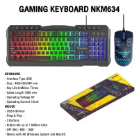 คีบอร์ดมีไฟ เมาส์มีไฟ NUBWO  NKM-634 Keyboard Mouse Combo คีย์บอร์ด