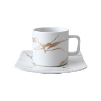 Marble coffee cup, black and white cup saucer cup. High quality set, cup mugs cups