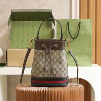 Gucci กระเป๋า OPHIDIA SMALL GG BUCKET BAG Shoulder Bags