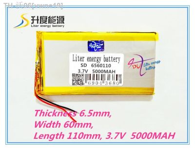 6560110 3.7V 5000 mAh Polymer rechargeable Lithium Li Battery For GPS DVD DVR Tablet PC Mobiles Backup Power [ Hot sell ] vwne19